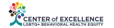logo for the national center of excellence on lgbtq+ behavioral health equity 