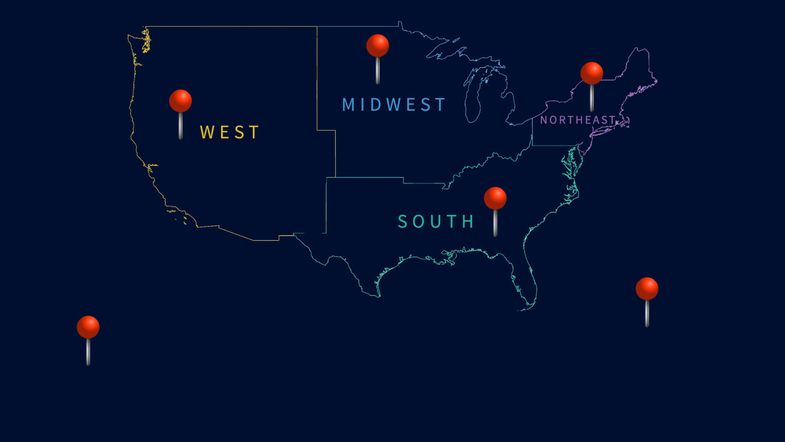 world map showing the locations mentioned in supporting text