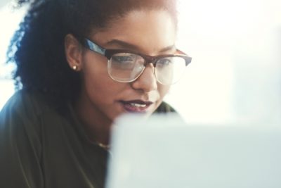 woman on computer