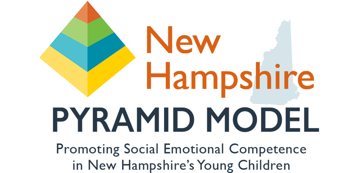 Logo for NH Pyramid Model with tagline for Promoting Social Emotional Competence in NH's Young Children