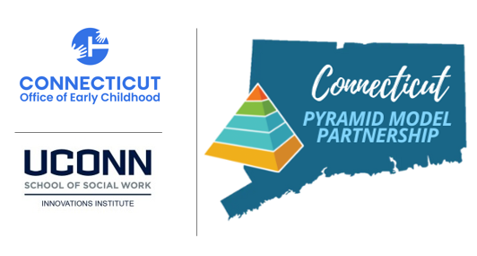 Logo for CT Pyramid Model Partnership with CT Office of Early Childhood and UConn's Innovations Institute